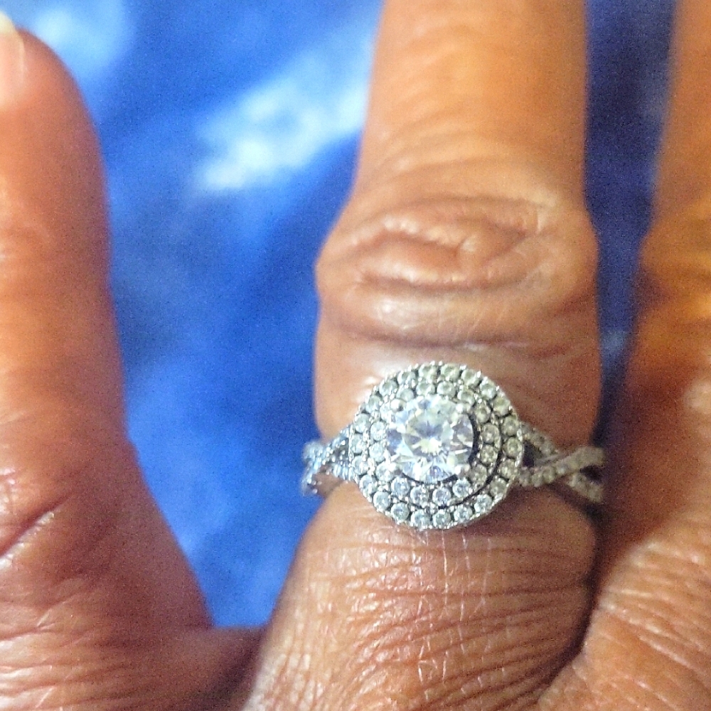 Elegant Silver Halo Ring